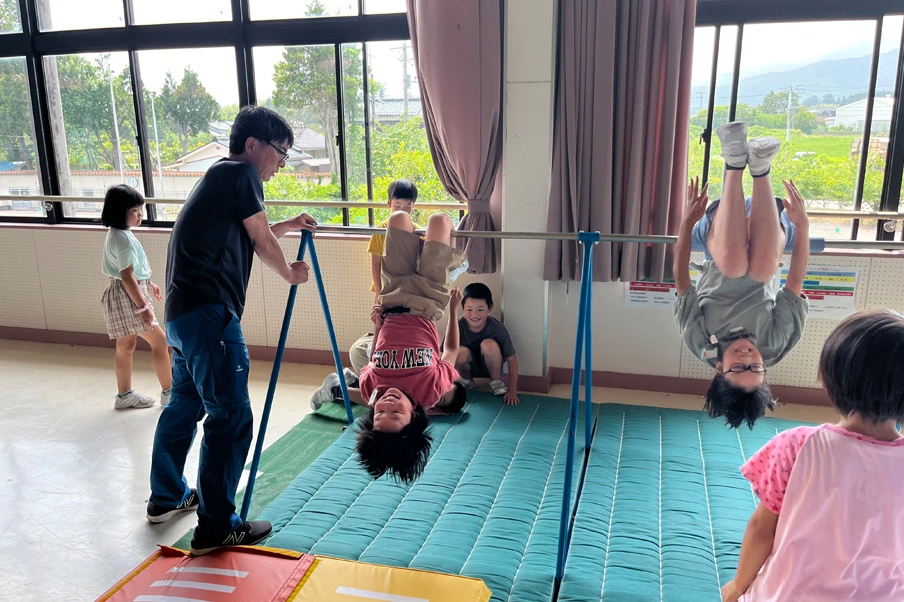 両津吉井小の体力作り